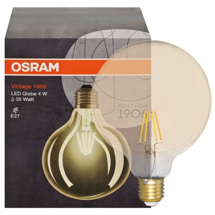 Крушка LED Osram Vintage 1906 Globe125, E27, 7 W (55 W) Топла Светлина
