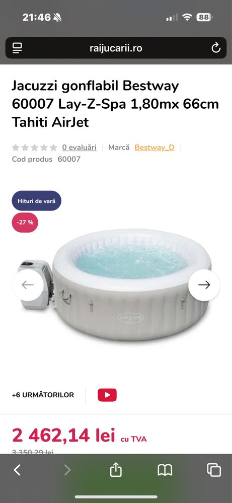 Vand Jacuzzi gonflabil lay z spa