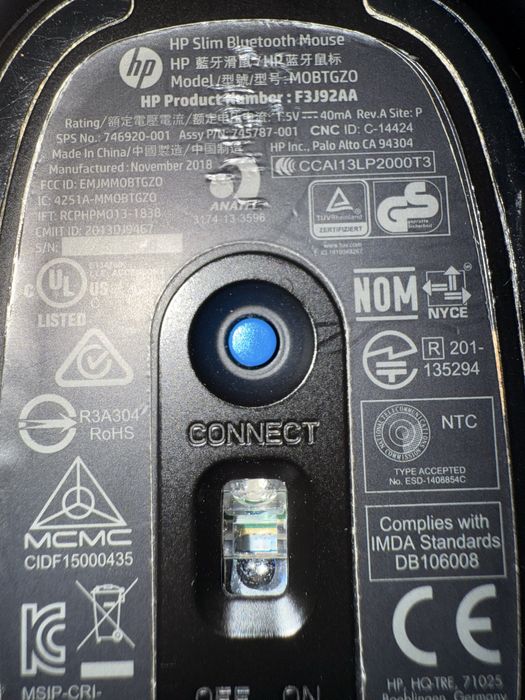 HP Slim Bluetooth Mouse (nu se mai conecteaza)