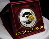 Серебряная монета Казахстана AQQÝ(Лебеди) серия «Тотемы кочевников»