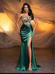 Vand rochie lunga verde petrecere nunta verde