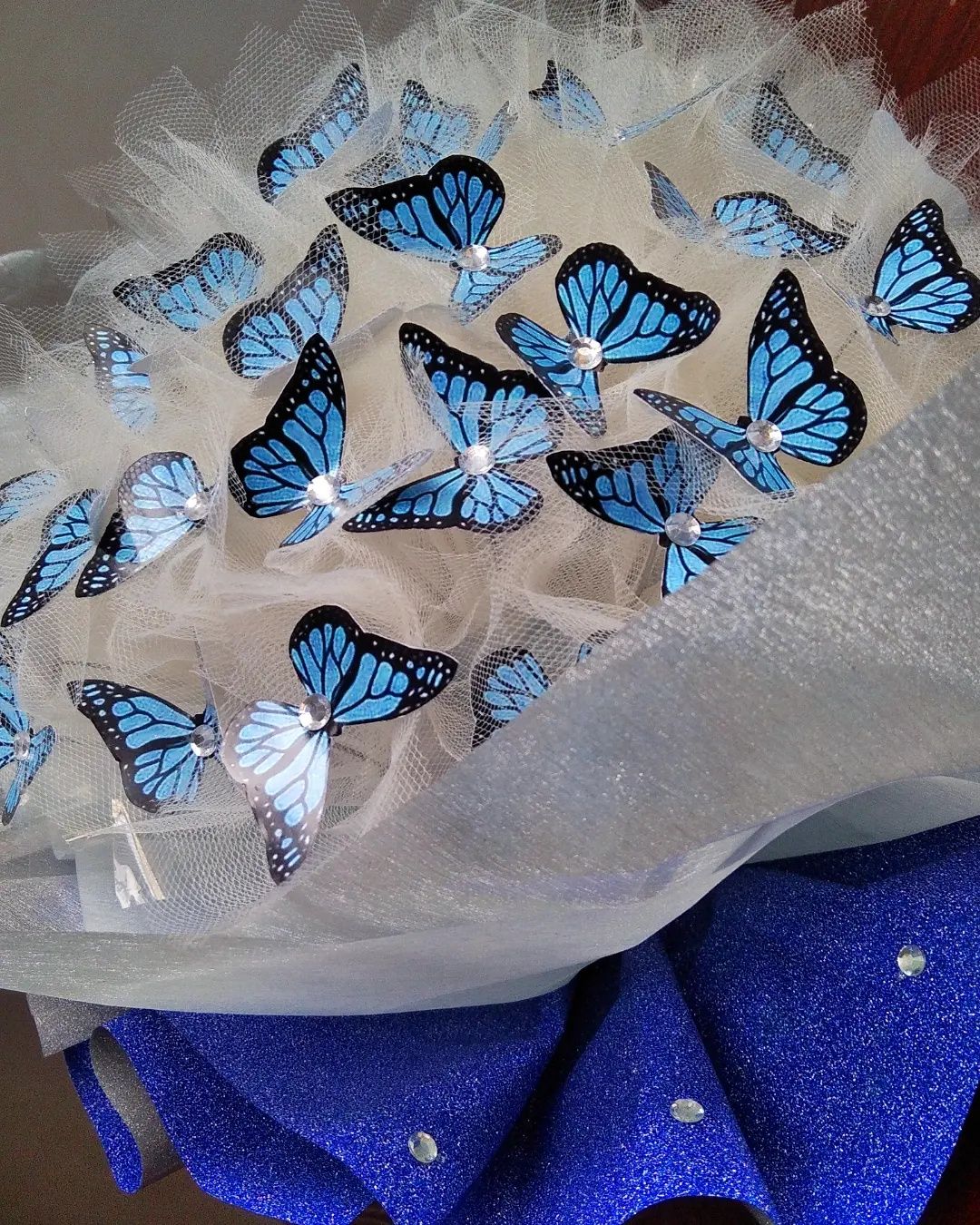 букет из бабочек. 63 синии бабочки. Шымкент!