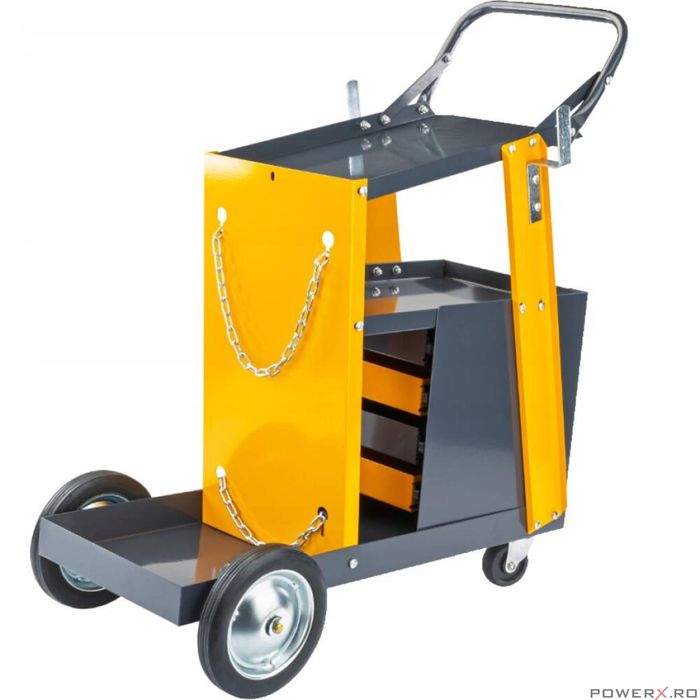 Carucior cu 4 rafturi pentru aparatul de sudura, capacitate maxima 100