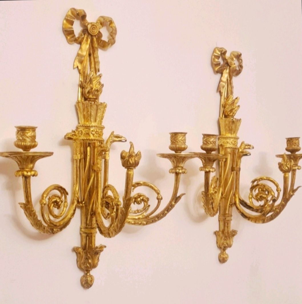бронзови аплици 1780г. Светлините на Louis XVI.
