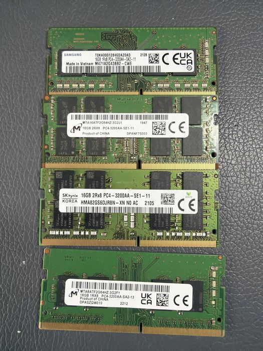 Memorie Ram Laptop Sodimm 16g ddr4 3200 Samsung SKhynix Micron