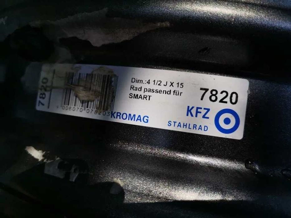 4бр. Оригинални железни джанти 15цола 3x112.5 за Smart