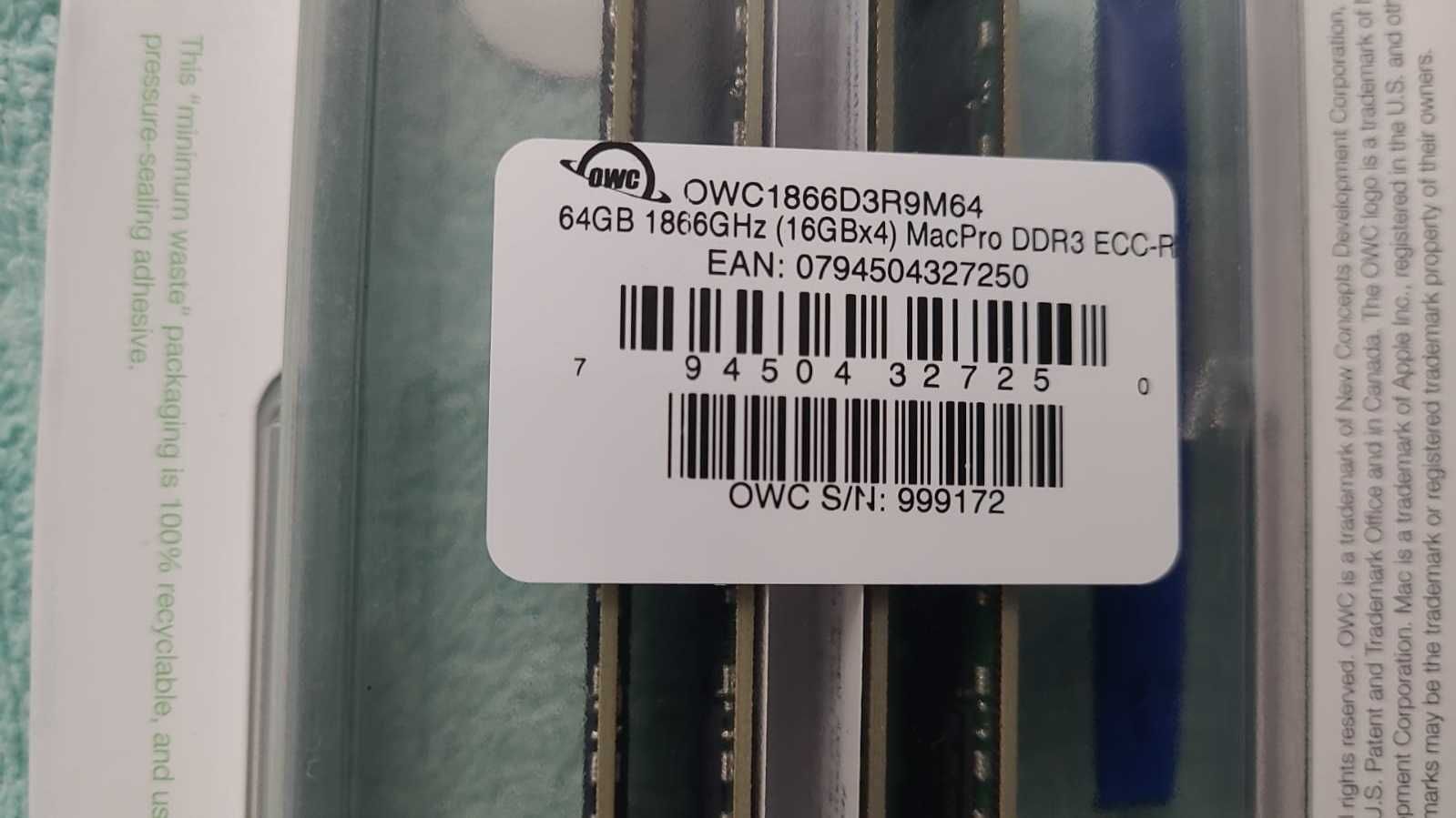 memorii ram OWC 64GB DDR3 1866 MHz RDIMM  (4 x 16GB, 2013 Mac Pro)