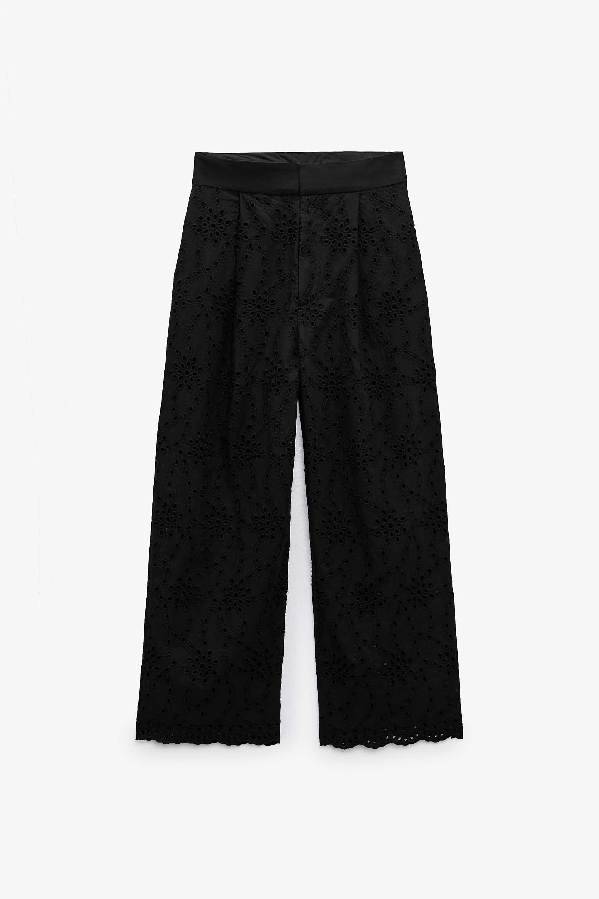 Pantaloni Zara XS broderie negri nou
