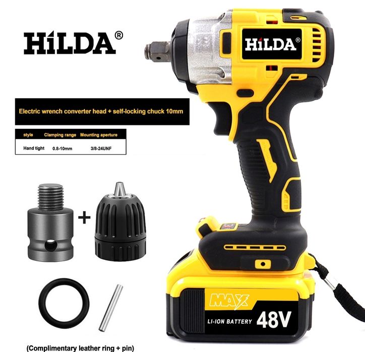 Комплект две машини гайковерт-дрелка и ъглошлайф HILDA 48Vс 2 батерии