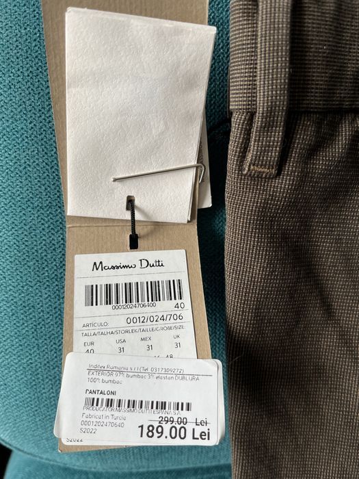 Pantaloni barbati Massimo Dutti noi cu eticheta