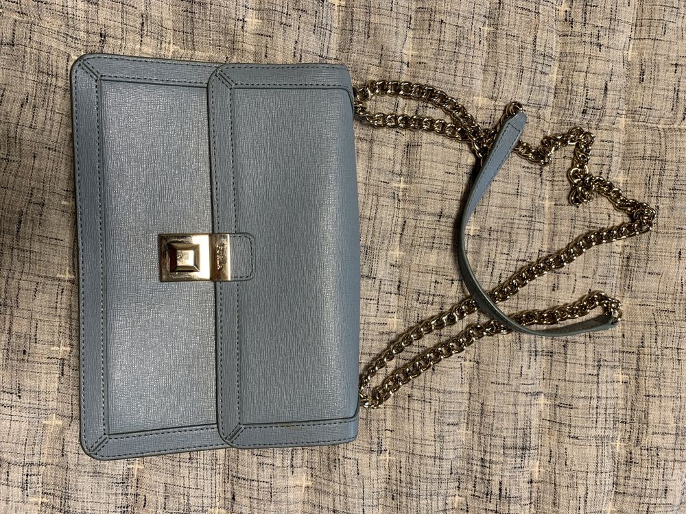 Намалена! Светло синя кожена чанта Furla Metropolos - отлична