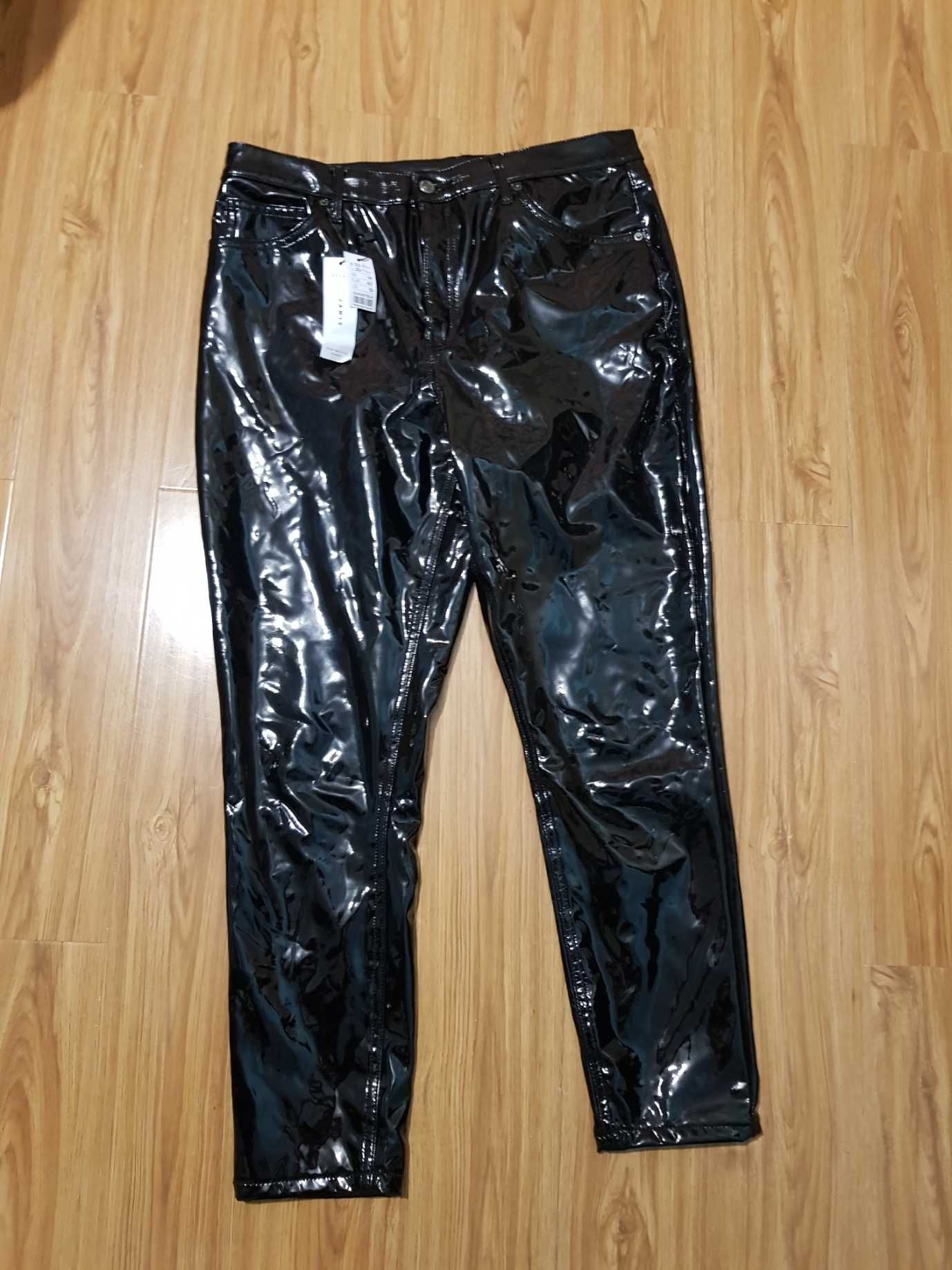 Pantaloni din vinil ASOS Topshop