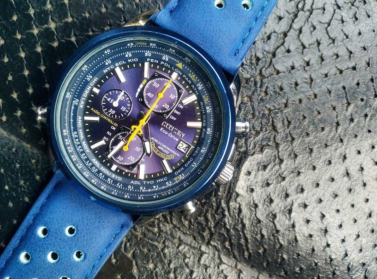 Мъжки ръчен Часовник Citizen Blue Angels World Chronograph дата,ден ч