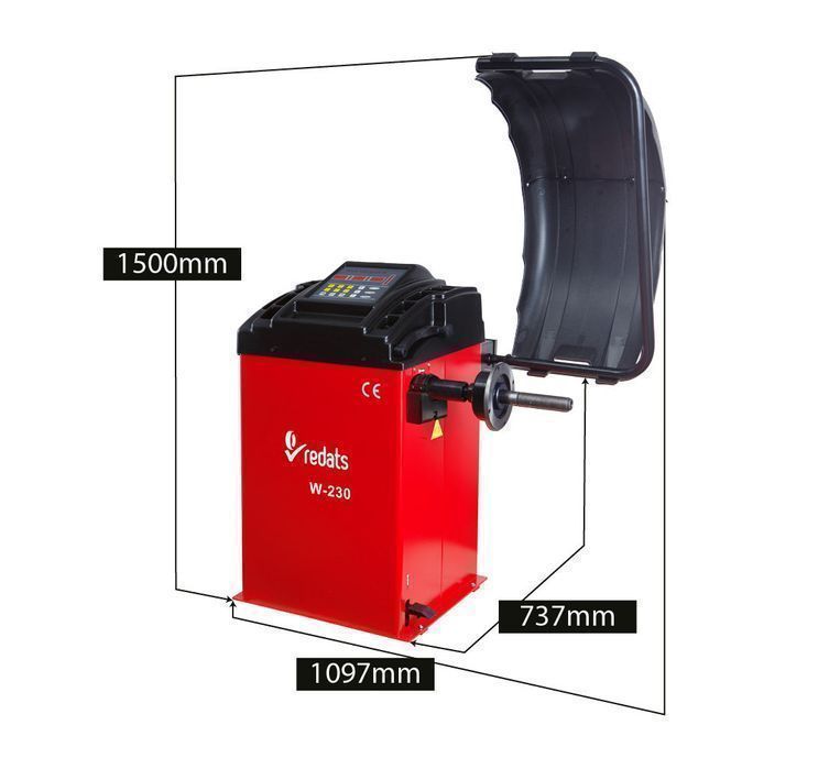 Masina de echilibrat automata cu pedala pentru roti autorusme 24" reda