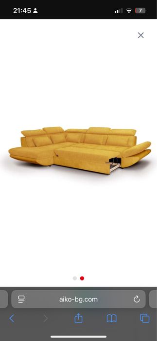 Ъглова холна гарнитура с ляв подлакътник и функция сън 233/311/80см