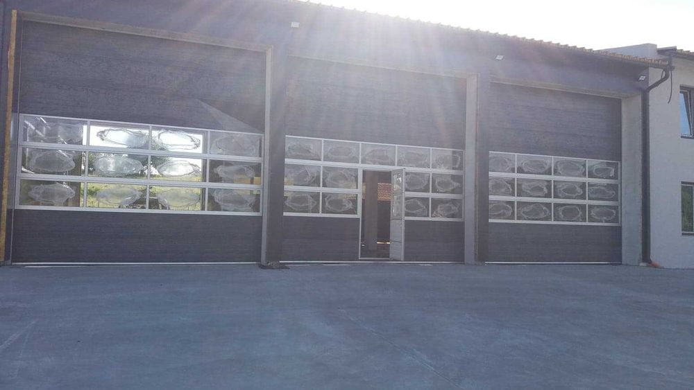 Usi de garaj cu panouri vitrate