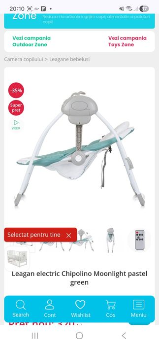 Vand 2 leagane unul roz si unul alastru pentru bebe de la 0 luni