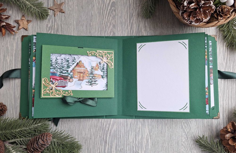 Коледен скрапбук албум "Снежна гора", ръчна изработка /54.20