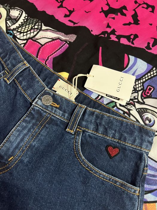 Оригинални Дънкови панталонки Gucci за момиче