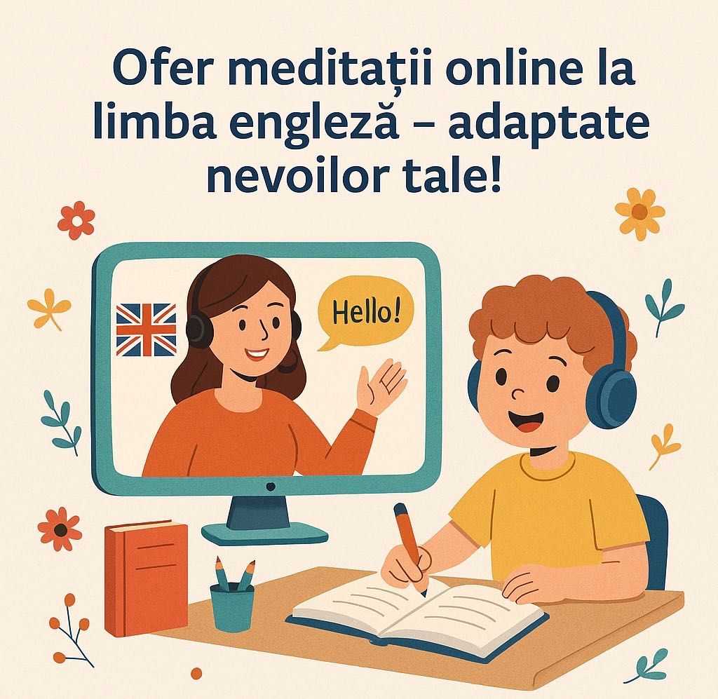 Ofer meditatii la engleza ONLINE pentru copii si adolescenti