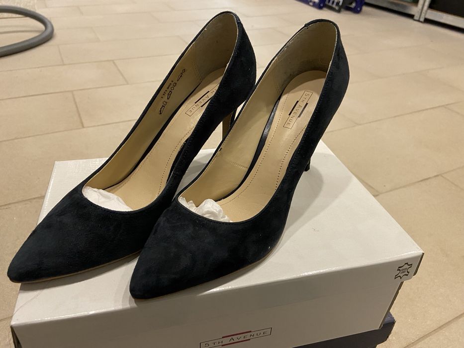 Stiletto piele intoarsa blue 40