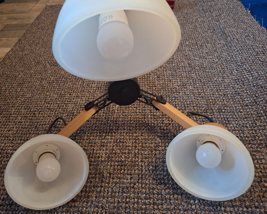 Lustră DANTONA aplicată pe tavan, 3xE27/15W/230V, negru/bej