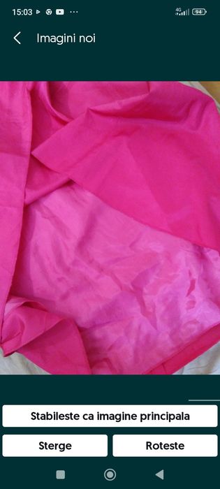 Rochie elegantă saten ciclamen mar M