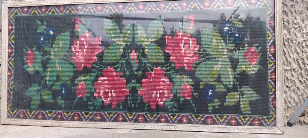 Стар ръчно тъкан ковьор,пано,гоблен.