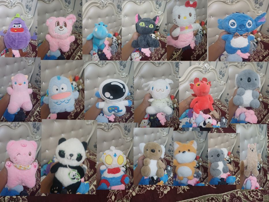 Игрушки мягкие для детей.19 игрушек за 300.000 сум