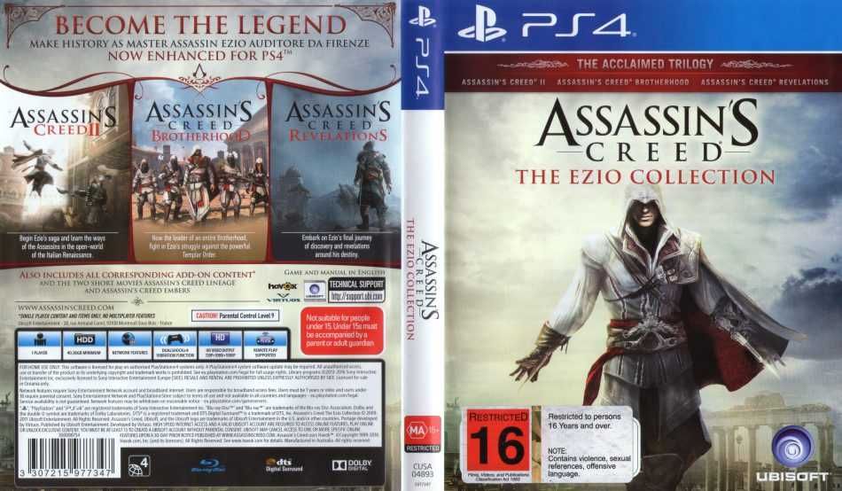Assassin's Creed: The Ezio Collection Игра, Playstation ,PS4 ,PS5,нова