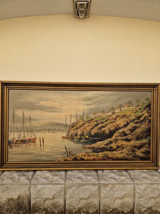 Страхотна антикварна майсторска картина масло върху платно