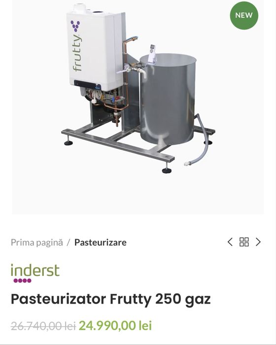 Pasteurizator Frutty 250 gaz