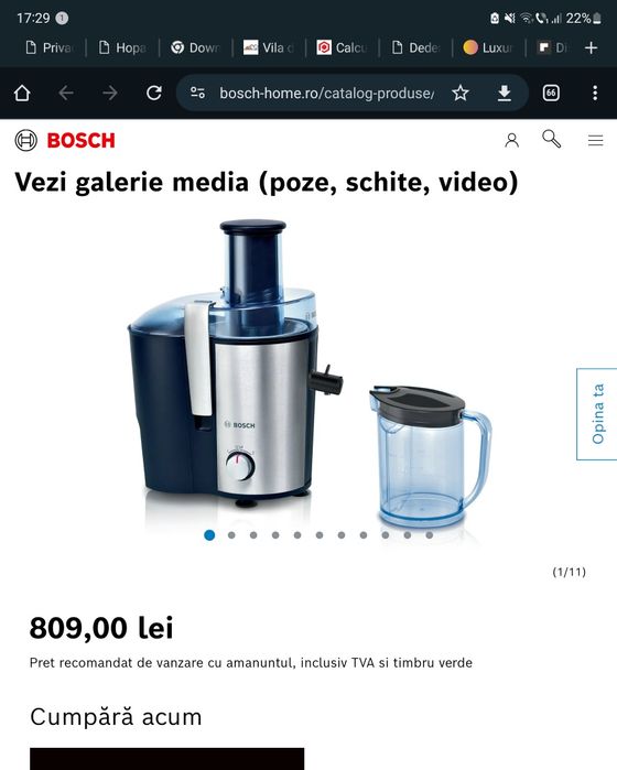 Storcator fructe legume BOSCH MES 3500