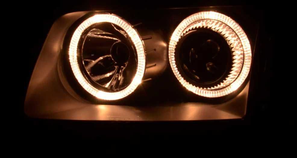 Фарове VW POLO 6N2 DEPO Angel Eyes за Поло 6Н2 Тунинг тъмни 99-01г.