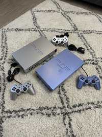 Playstation ps2 fat silver / aqua blue + controller