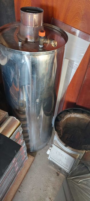 Boiler inox cu soba pe lemne