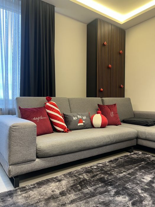 Сив ъглов диван неразтегателен