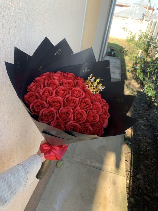 Buchet cu trandafiri din sapun parfumat