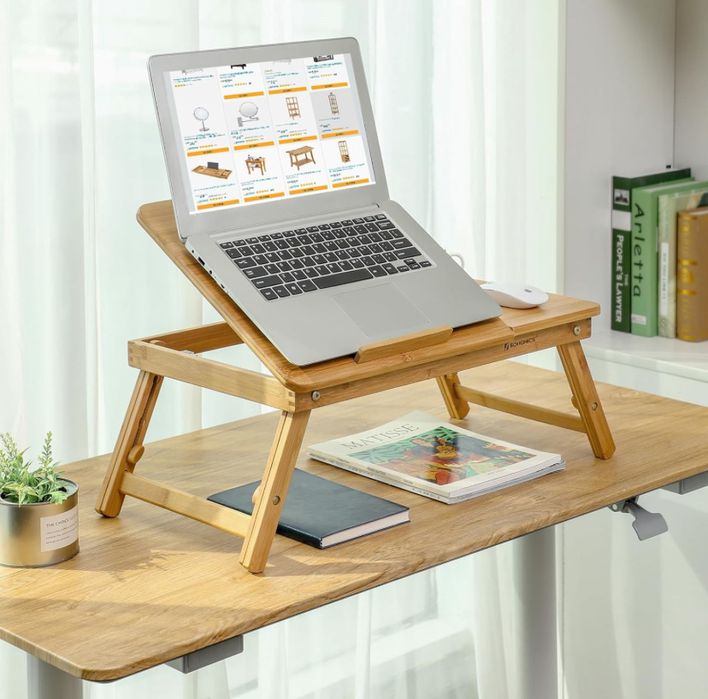 Бамбукова поставка за лаптоп