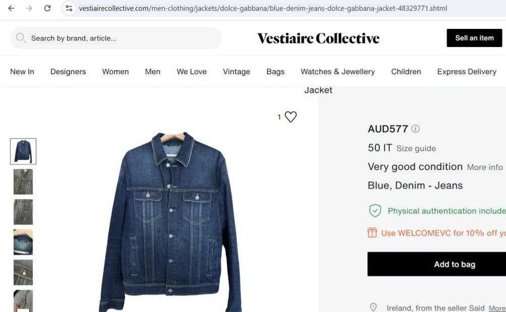 Джинсовая куртка Dolce & Gabbana / Made in Italy / 48-50р