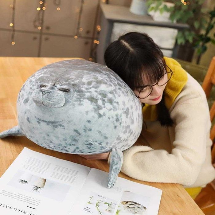 Jucarie de plus foca 60 cm perna jucarie decor pentru somn si relaxare