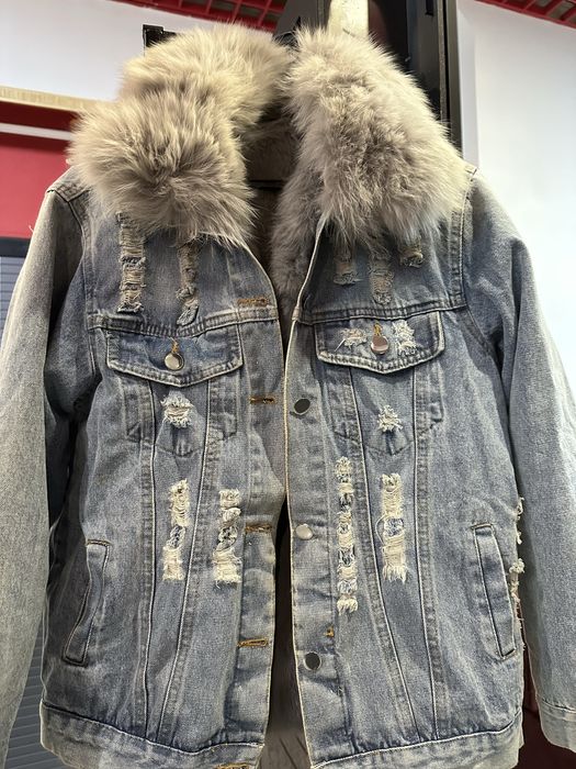 Женская джинсовка на натуральном меху