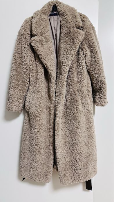 Palton model M&S Collection Faux Fur Belted Longline Coat