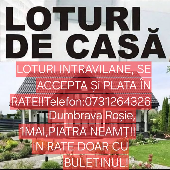 Vand Terenuri in RATE doar cu Buletinul!!!