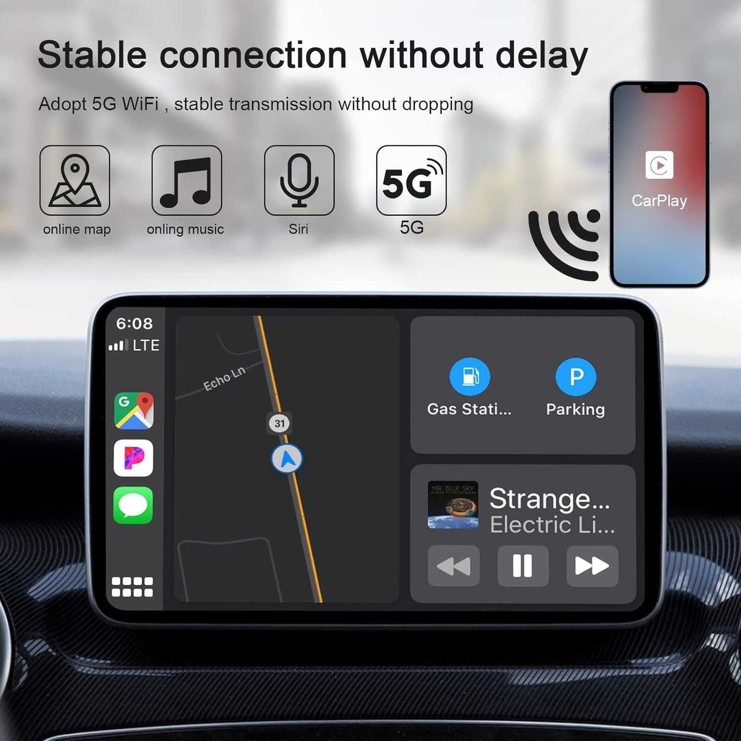 Безжичен CarPlay адаптер за iPhone