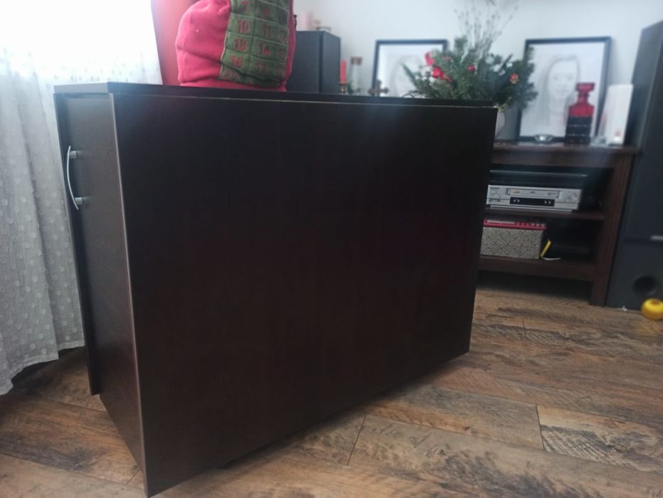 Masa plianta cu spatiu depozitare scaune - wenge
