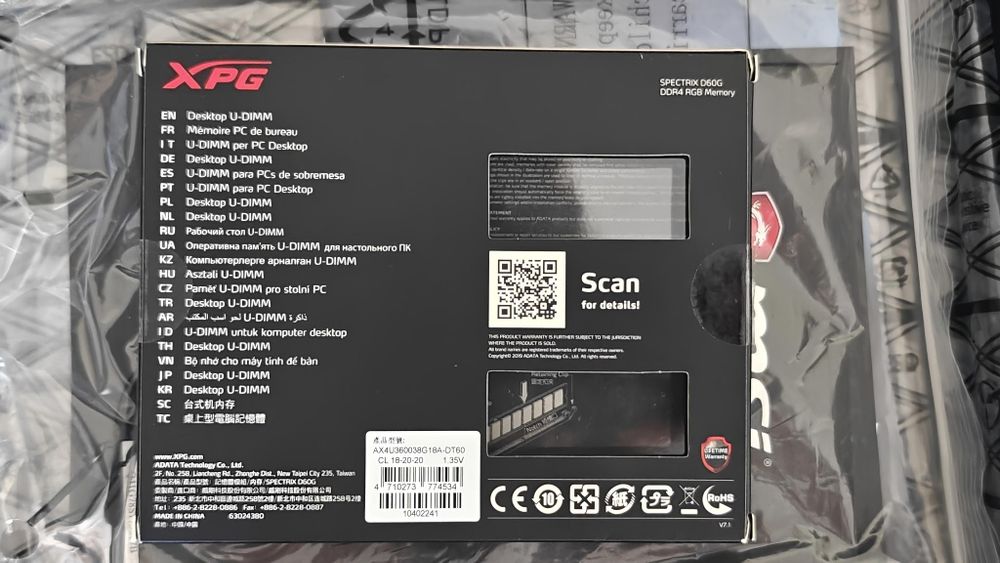 Memorie ADATA XPG Spectrix D60G RGB, 16GB