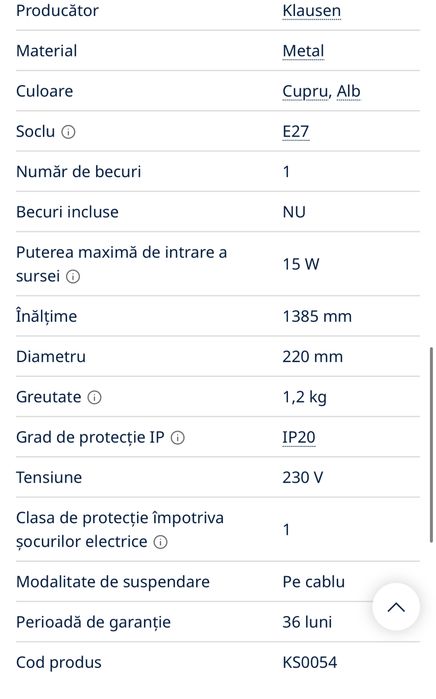 Candelabru suspendat pe cablu SHADE Klausen 1xE27/15W/230V