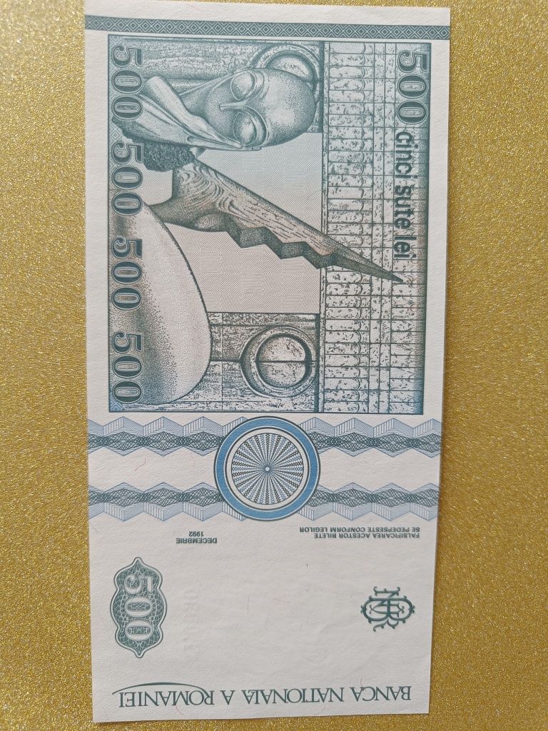 Bancnota 500 lei Brancusi 1992 impecabilă