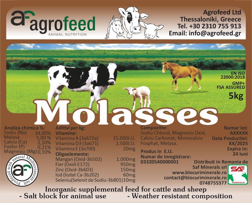 Sare vitaminizat cu melasa blocuri minerale cu oligo elemente